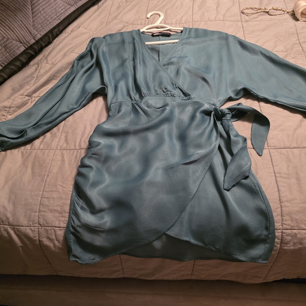 Zara Teal Wrap Dress